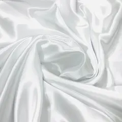 1 Yard Medium Weight Charmeuse Satin Fabric Soft Polyester for Lining Dresses and Formalwear 60 Inch Width White