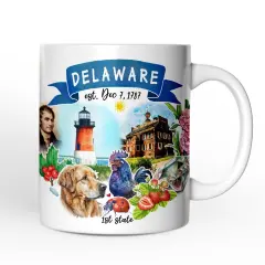 Artistic Delaware State Themes and Landmarks Mug