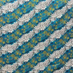1 Yard Diagonal Tiare Lei Fabrication, 100% Polyester Fabric, 36in L x 45in W Coral Blue