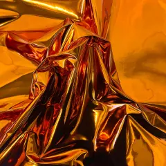 1 Yard Chrome Reflective Mirror Vinyl Fabric For Handbags Upholstery Crafts 54 Inch Width Orange