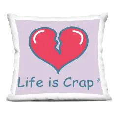 Stupell Industries Life Is Crap Heartbreak Decorative Printed Throw Pillow Design by LIC, 18 x 7 x 18