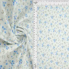 1 Yard Stretch Poplin Ditsy Print Fabric, 57/58&Prime; Wide Cotton Spandex Blend BLUE
