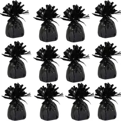 Metallic Balloon Weights, Birthday Party Favors, Novelty and Gag Gifts, 5.5" Inches, 12-Pack (Black)