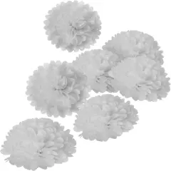 White Tissue Pom Poms DIY Tissue Paper Flowers for Birthday Wedding Baby Shower Tea Party Dessert Table Decoration, Pack of 18