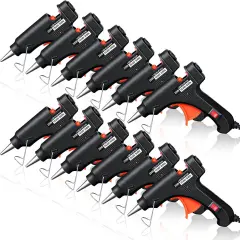 12 Pieces Mini Hot Glue Gun Crafts Hot Melt Guns Fast Preheating and Easy Squeeze Trigger for School DIY Arts Class Projects Office Home Quick Repairs (Black)