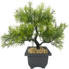 Artificial Bonsai Tree Small Realistic Fake Plant in Pot for Indoor Home Office Desk Decor, Low-Maintenance Tabletop and Bookshelf Decoration
