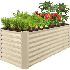 Best Choice Products 8x2x2ft Raised Metal Outdoor Garden Bed, Planter Box for Flowers, Vegetables, Herbs Beige