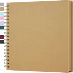 Hardcover Kraft Blank Page DIY Scrapbook Photo Album, 40 Pages (20 Sheets) - Perfect for Wedding Anniversaries, Family Memories, and Small Scrapbooking Projects