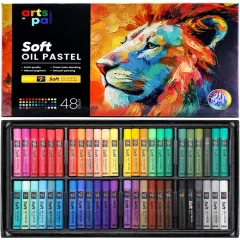 Soft Oil Pastels Set of 48 Vibrant Colors, Smooth and Soft Oil Pastel Crayons for Artists, Beginners, Teachers, Students, Great Blending and Layering for Art Supplies, Art Painting, Drawing