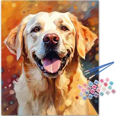 Labrador Paint by Numbers Kit for Adults, Dog Adult Paint by Number Canvas 16x20inch