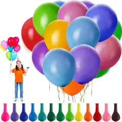 Colorful Balloons 110Pcs 12-Inch Premium Colored Latex Balloon, Balloons in 12 Rainbow Colors for Party, Bright Color Balloons