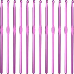 12 PCS Crochet Hook 4.5 mm Crochet Hooks Size 7 Aluminum Knitting Needles Craft Yarn, DIY Crochet Hooks Set for Knitting Scarf Hat