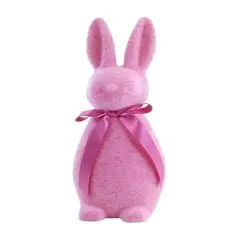 16" Flocked Button Nose Bunny (WH0139) Dark Pink