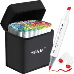 Brush Tip Alcohol Markers Set - 72 Colors Double Tipped Art Markers for Artist Adult Coloring Illustration, Gifts for Artist Adult, Dual Tip Brush & Chisel - Refillable Ink