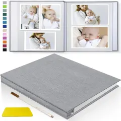 Photo Album Self Adhesive Scrapbook Album for Pictures DIY Photo Book with Plastic Refills Sleeves Page