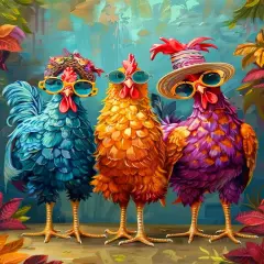 Chicken Diamond Art Kits for Adults, 5D Chicken Diamond Painting Kits for Adults, Round Full Drill Gem Art Kits for Adults DIY Chickens for Wall Decor 12x16inch