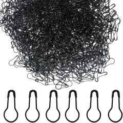 1000pcs Metal Safety Pins, Gourd/Bulb/Calabash/Bead Designs with Clothing Tag Fasteners for DIY Sewing/Craft/Home Decor (Black)