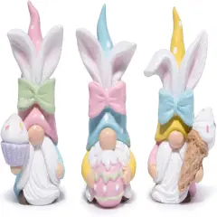 Easter Bunny Gnomes Decorations Easter Bunny Table Centerpiece Gifts Set of 3 Nordic Swedish Nisse Scandinavian Tomte Elf Dwarf Indoor Home Decor