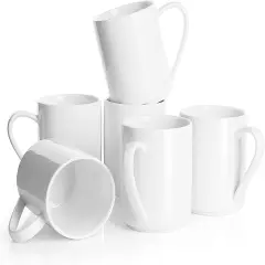 Coffee Mug, Porcelain 11 Oz Coffee Mugs Set of 6