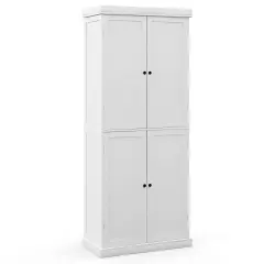 72.5 Inches Tall Buffet Cabinet with 6-Tier Shelves and 4 Doors-White