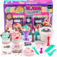 Ice Cream Slime Kit for Girls Playshop to Make Fun Pink & Sweet Slime Ice Cream/ Waffle Toys - Girl Gift Idea