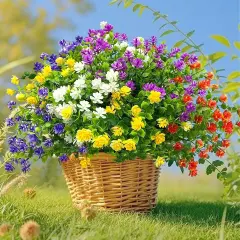 10 Bundles Realistic Spring Outdoor Fake Silk Flowers