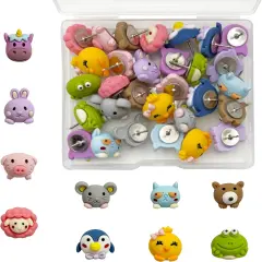 30 Pcs Animal Push Pins Decorative Push Pins Cute Animal Thumbtack for for Cork Board, Photo Wall, Map