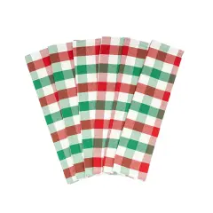 Plaid Kitchen Towels Red Green & White