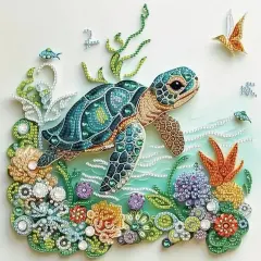 Sea Turtle Animal Special Shape Diamond Art Kits for Adults,5D Diamond Painting Kits for Beginner,DIY Diamond Crystal Rhinestones Painting Kits for Home Wall Decor Gift 11.8 X 11.8inch
