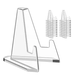 Card Display Stand, 20 Pack Small Easel Stand, Acrylic Picture Holder Stands, for Challenge Coin Graded Card Sports Card Trading Card PSA Card Baseball Card (2.2 Inch Tall)