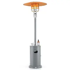 50000 BTU Round Table Design Propane Heater with Adjustable Temperature Knob Perfect for Outdoor Gatherings Grey