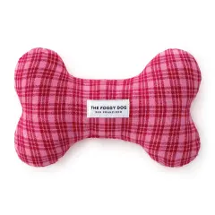 VALENTINE PLAID DOG SQUEAKY TOY