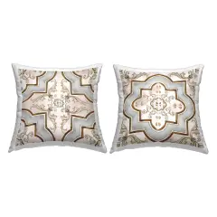 Mosaic Tile Geometrics 2 PC Decorative Printed Throw Pillow Set Design by Irena Orlov, 18 x 7 x 18
