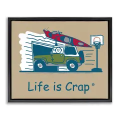 Stupell Industries Kayak and Garage Framed Floater Canvas Wall Art Design by LIC