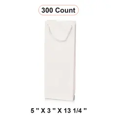 Glossy Colored Paper Wine Bottle Euro Tote 5" x 3" x 13 1/4" White