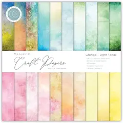 Craft Consortium Double-Sided Paper Pad 12"X12" 30/Pkg-Grunge-Light Tones, 20 Designs, Multi