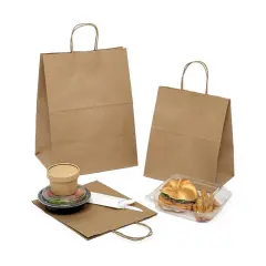 Tamper Resistant Take Out Shopping Bags Jumbo 12" x 9" x 15 3/4"