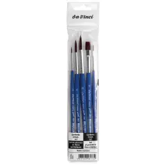 Da Vinci Forte Basic Synthetic Brushes - Assorted, Short Handler, Set of 5