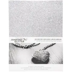 Harmony Diamond Chic Glitter Cardstock 8.5"X11" 20/Pkg-Platinum
