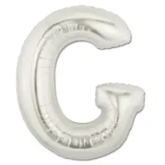 LETTER G FOIL BALLOON Metallic Silver