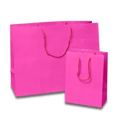 Glossy Euro Totes Compact Size 4 3/4'' x 2 3/4'' x 6 3/4'' for Boutique Packaging Shocking Pink