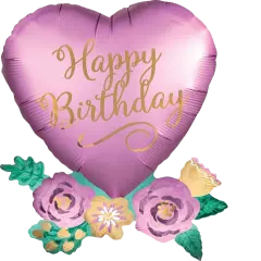 HEART & FLOWERS HAPPY BIRTHDAY BALLOON - IN STORE ONLY