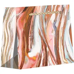 Pack/6: Marbleized Copper Gift Bag - 5 x 2 x 4"