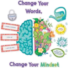 47 pc Bloom With a Growth Mindset Bulletin Board Set