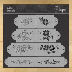 Multi-Layer Dogwood Cookie Stencil Set | C837 by Designer Stencils | Cookie Decorating Tools |
