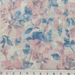 1 Yard Sophisticated Blue Rayon Check Jacquard Apparel Fabric 54/55 Inch Width