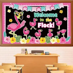 Summer Flamingo Bulletin Board Decorations Set