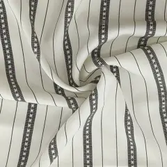 1 Yard Rayon Poplin Ivory & Black Soft 54/55" Width Apparel Fabric