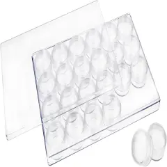 The Beadsmith Personality Case - Clear Storage Organizer Box, 9.5 x 6.4 inches - Includes 24 Small Containers with lids &ndash; 1.5 x 0.8 inches, Bead Holder