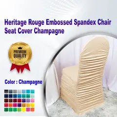 Heritage Rouge Embossed Spandex Chair Seat Cover Champagne